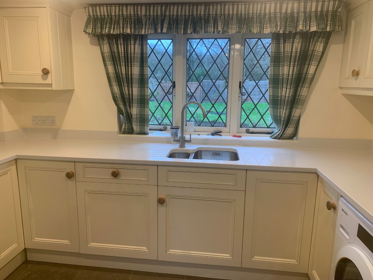 Newly refurbished cottage kitchen worktop