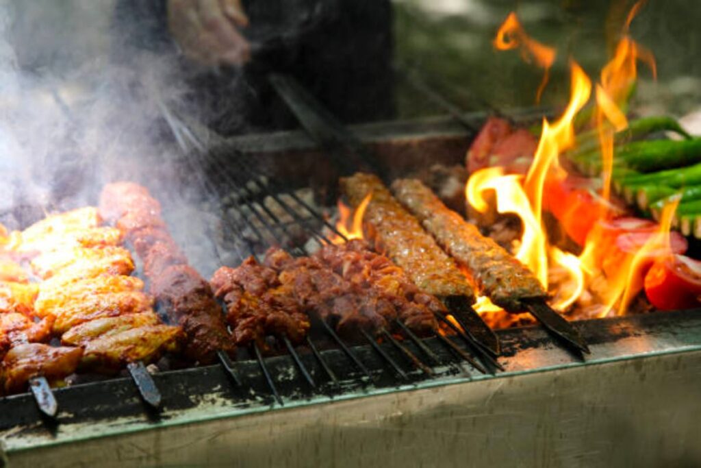 Meat on bbq