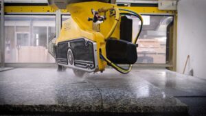 The GMM CNC machine cutting out a worktop