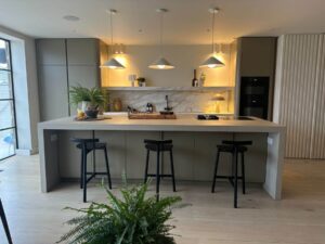 Ceralsia stone kitchen and floating shelves