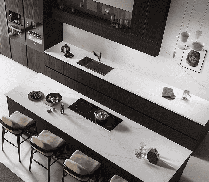 Equinox Quartz Worktops in the Kitchen