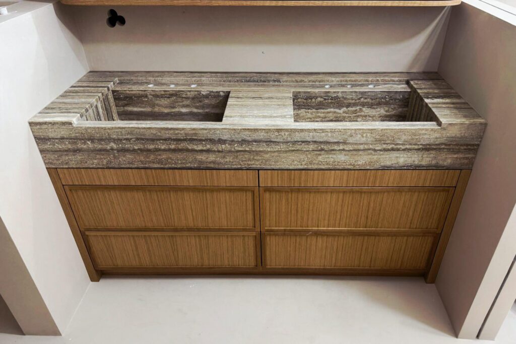 Travertine Vanity Double Sink