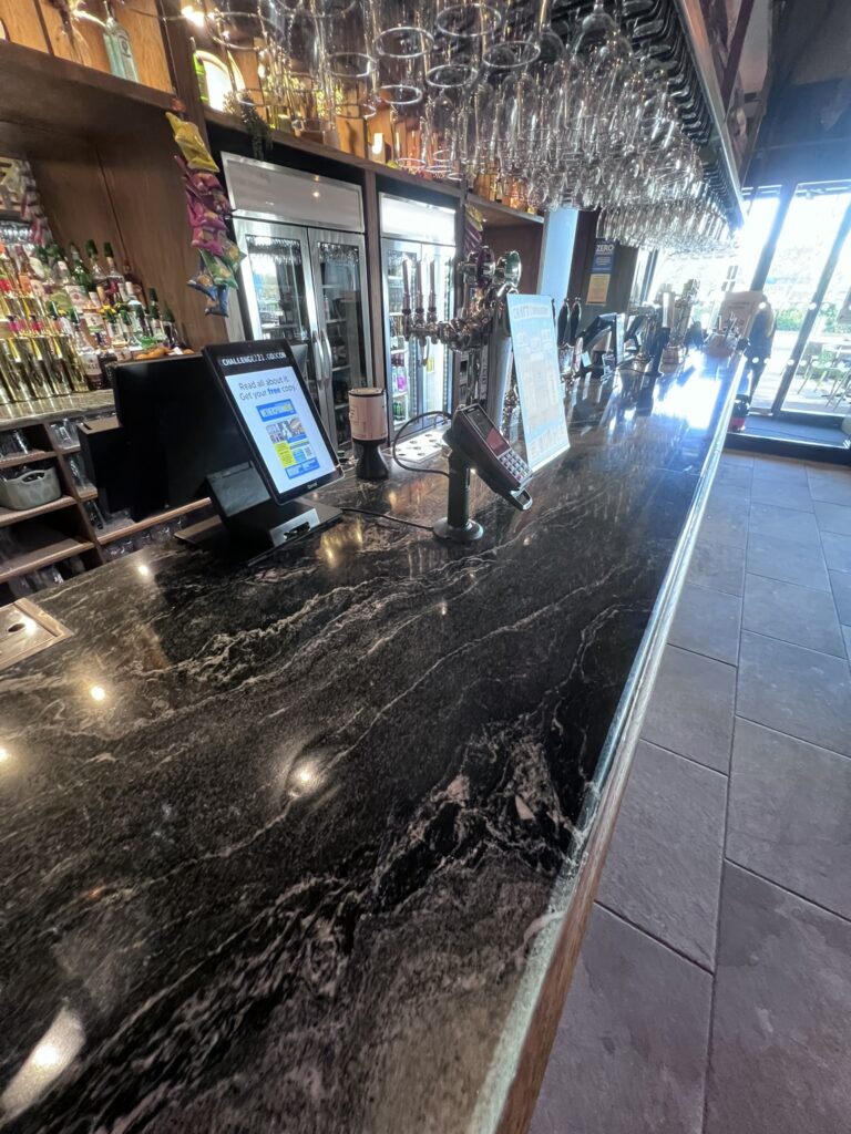 Commercial worktops in Verde Italia Granite