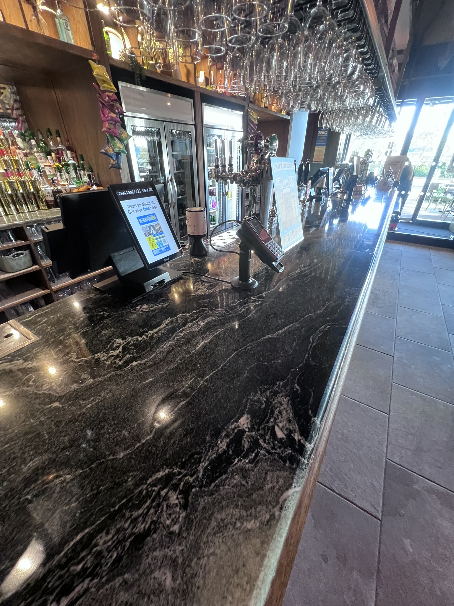 Commercial worktops in Verde Italia Granite