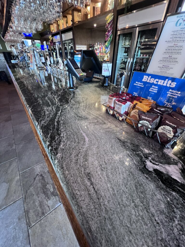 Commercial worktops in Verde Italia Granite