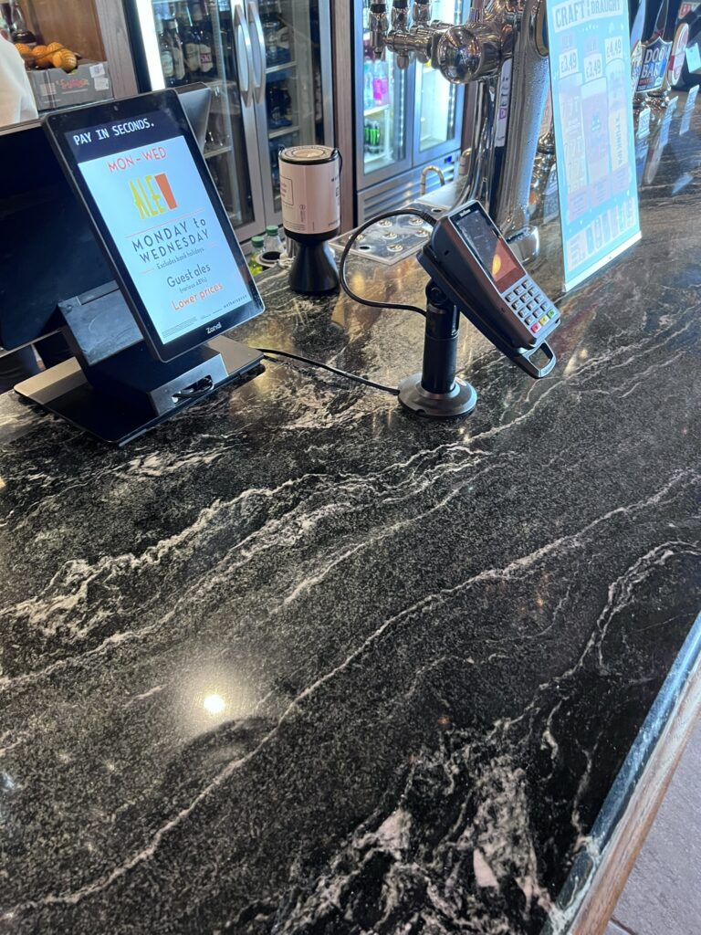Commercial worktops in Verde Italia Granite